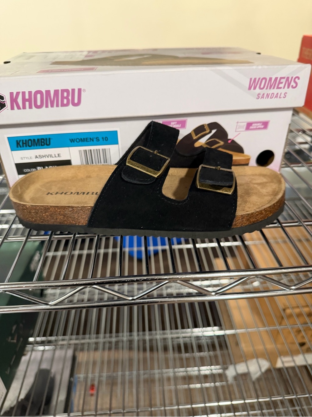 Khombu Women’s Ashville Double Strap Slide Sandals Black Size 10 M US
